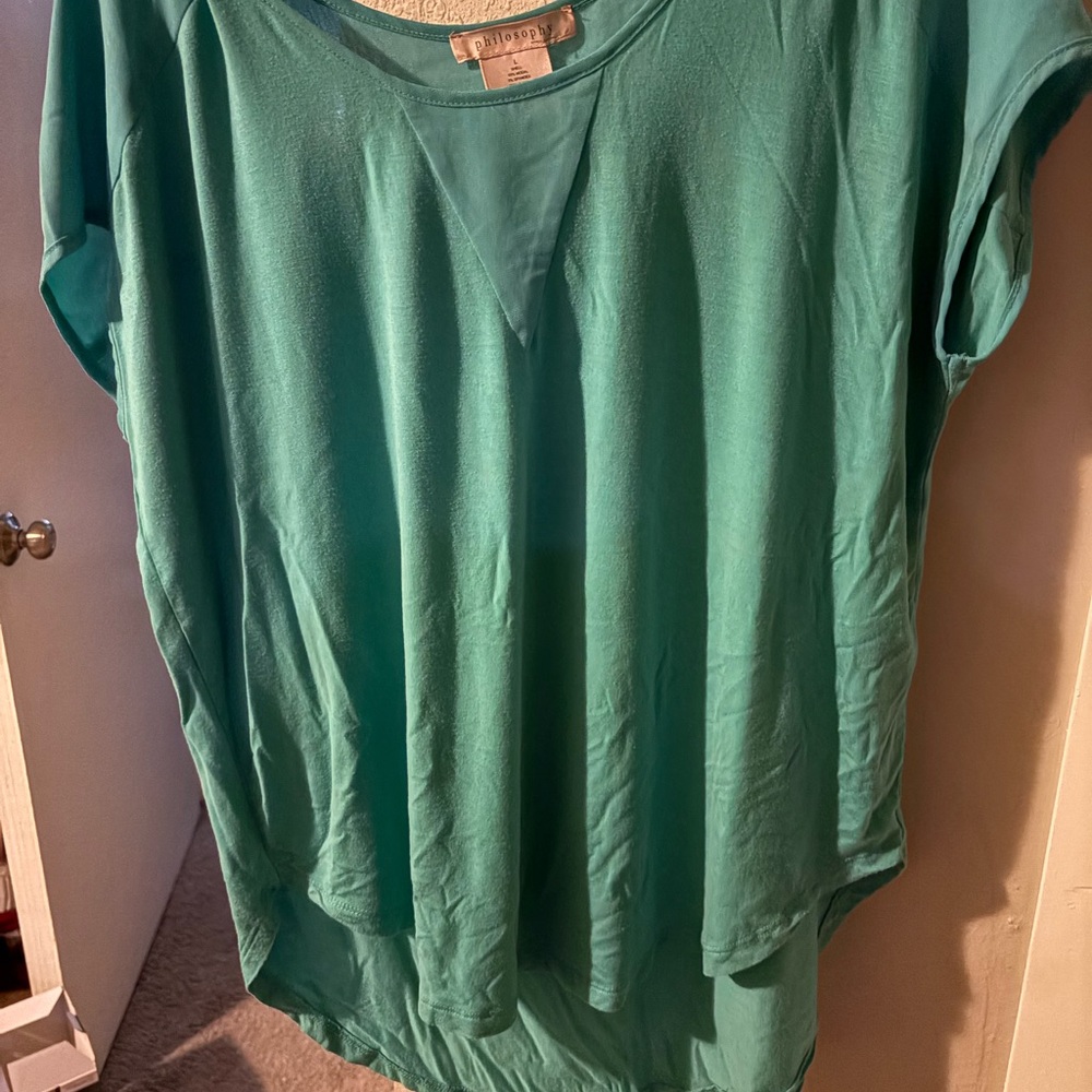 Philosophy Teal Blouse